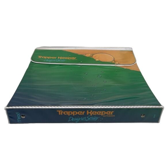 90s Vintage Trapper Keeper * Green Blue Bubbles Retro Look School Binder 1990s - Picture 3 of 5